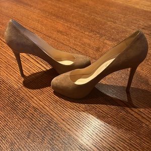 Christian Louboutin Paris Camel Sueded Heels